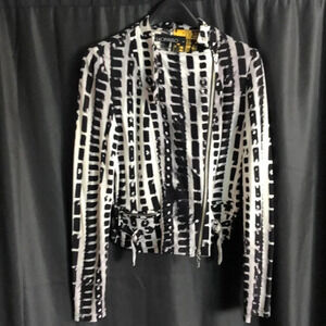 Brazilian, trendy Black and White Graphic Bomber Jacket